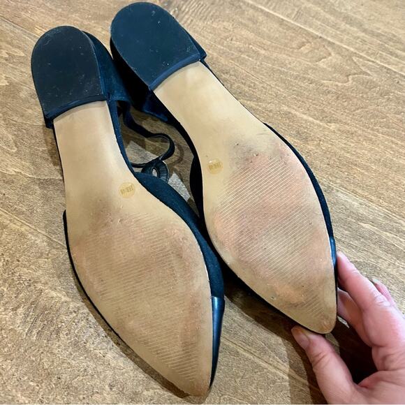 Sole Society Women’s Pointed Toe Suede T-Strap Flats Black Size 10 B EUC - Picture 9 of 9